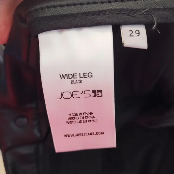 Joe's Jeans Wide Leg Faux Leather High Waist Boho Preppy Festival Office Pant 29 - Picture 5 of 6